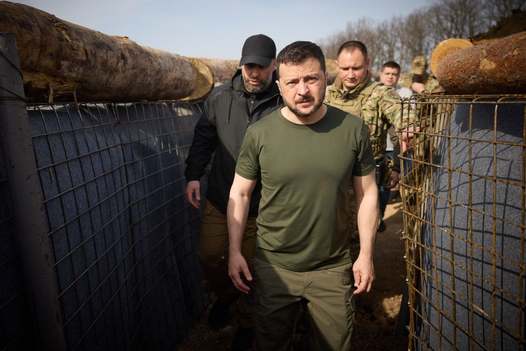 Уладзімір Зяленскі ў акопе (Фота: President.gov.ua)