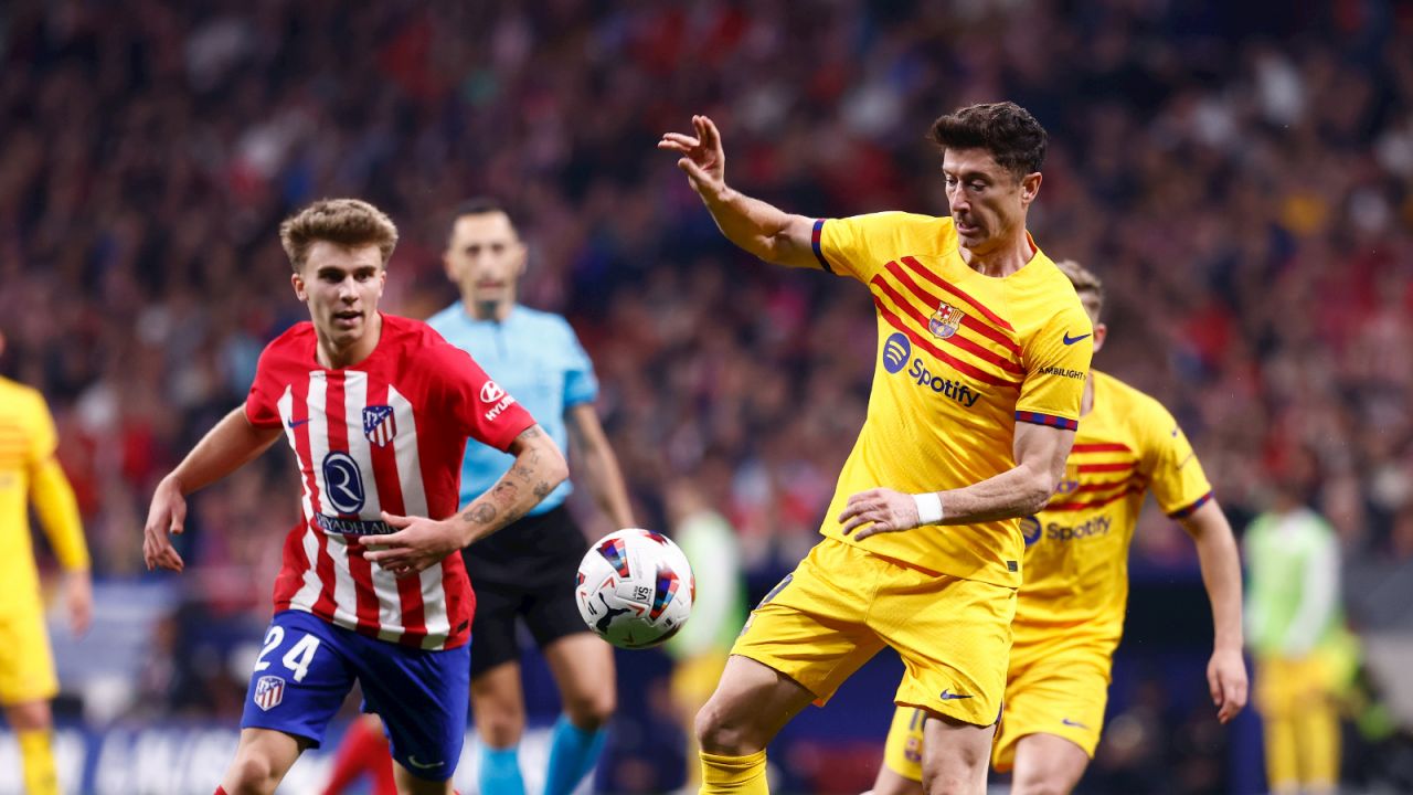 Robert Lewandowski zaliczył znakomite spotkanie przeciwko Atletico (fot. Getty Images)