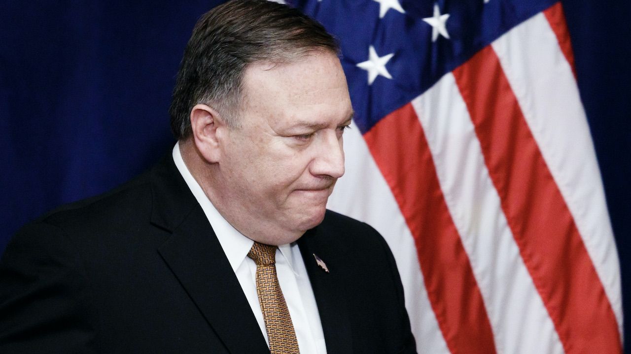 Sankcje objęły m.in. Mike'a Pompeo (fot. PAP/EPA/JUSTIN LANE) Sankcje objęły m.in. Mike'a Pompeo (fot. PAP/EPA/JUSTIN LANE)