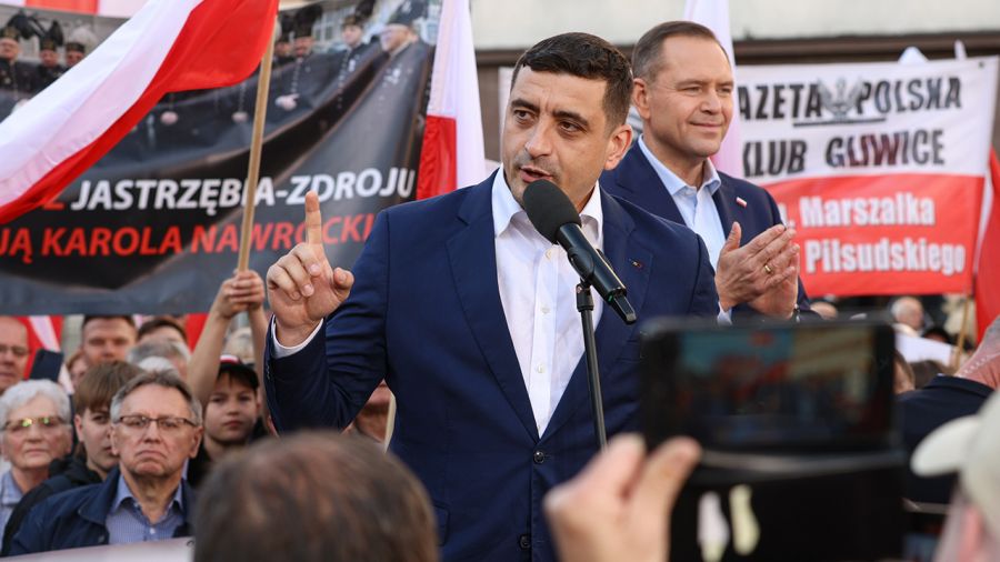 George Simon i Karol Nawrocki (fot. PAP/Kasia Zaremba)