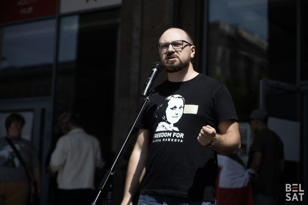 Варшаўвская акцыя салідарнасці з беларускімі палітзняволенымі (Фота: Ян Лісіцкі / Белсат)