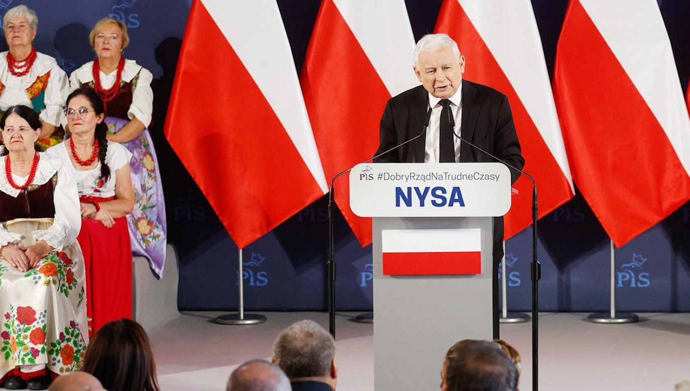 Jarosław Kaczyński spotkał się z mieszkańcami Nysy (fot. PAP/Aleksander Koźmiński)