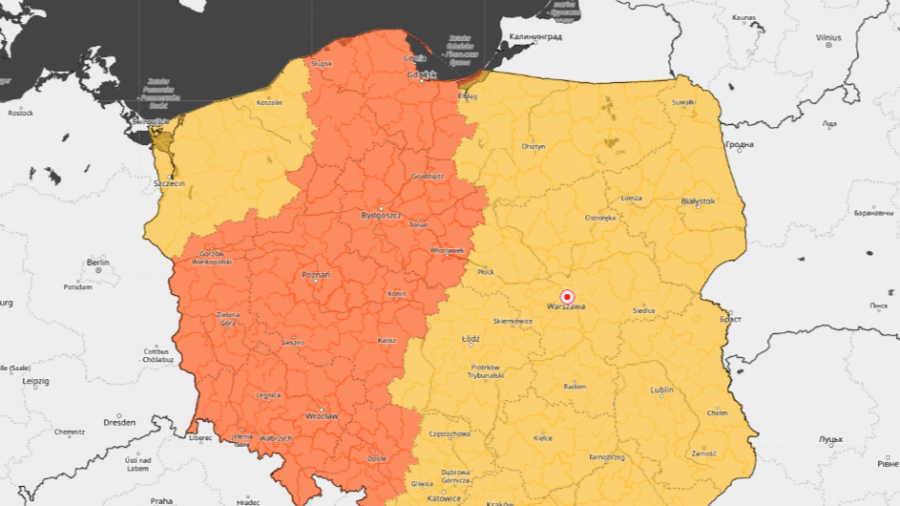 Burze w Wielkopolsce, alert IMGW (fot. IMGW)