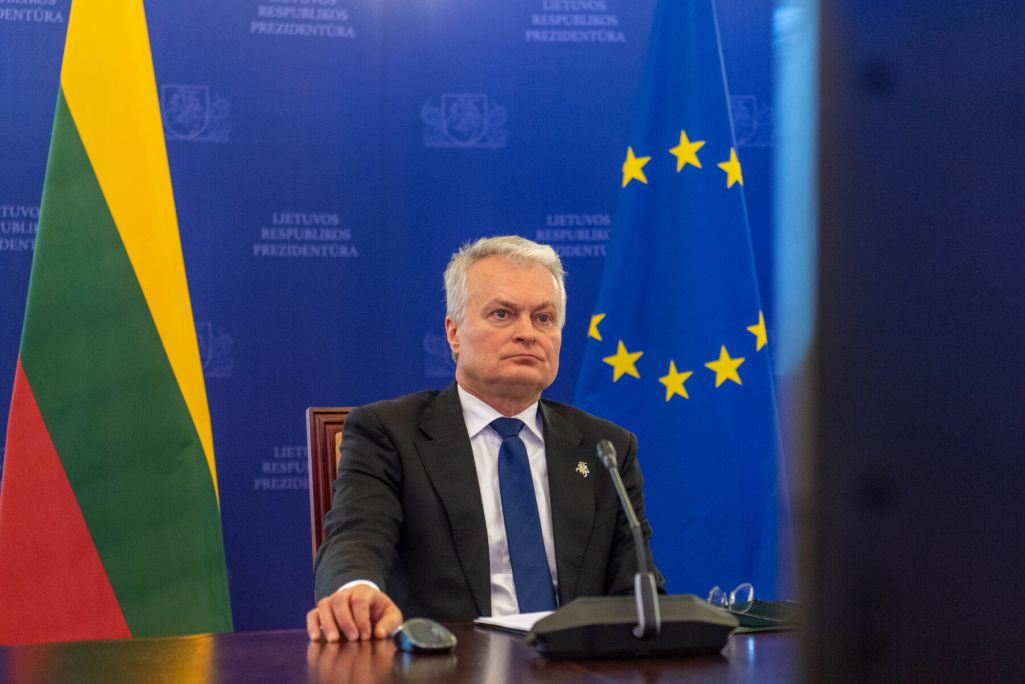 Здымак мае ілюстрацыйны характар. Прэзідэнт Літвы Гітанас Наўседа на падрыхтоўчай сустрэчы перад паседжаннем Рады Еўропы. Вільня, Літва. 21 сакавіка 2023 года. (Фота: Robertas Dačkus / lrp.lt)