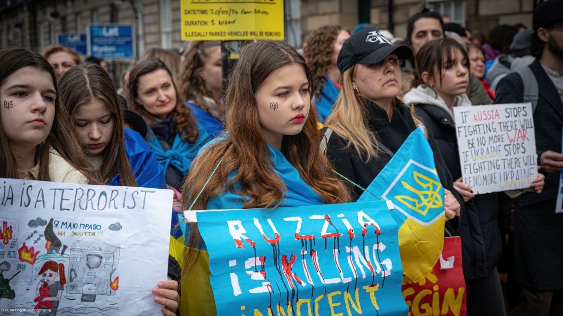 Szkocja: „Zjednoczeni dla Ukrainy - Razem Do Zwycięstwa” w Edynburgu, fot. Erskine Logan Photography