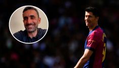 Gerard Badia i Robert Lewandowski (fot. TVP Sport / Getty)