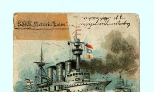 Kartka z krążownikiem Victoria Luise. Fot. Archiwum rodzinne autora