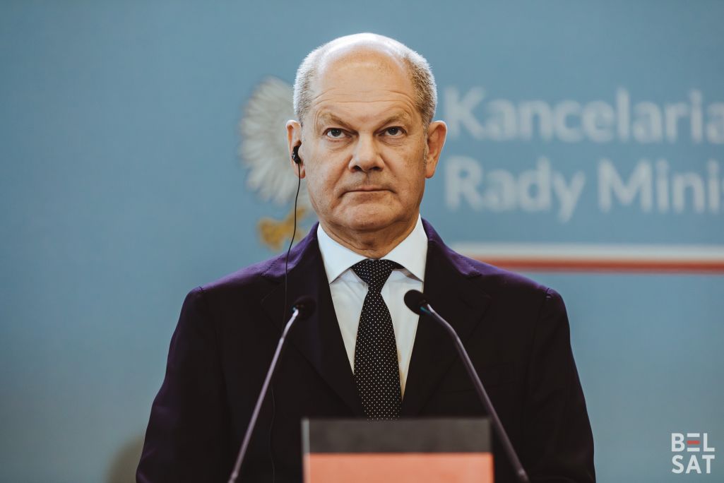 Olaf Scholz, Олаф Шольц, Польша-Германия, Германя-Польша, переговоры (Фота: Белсат)