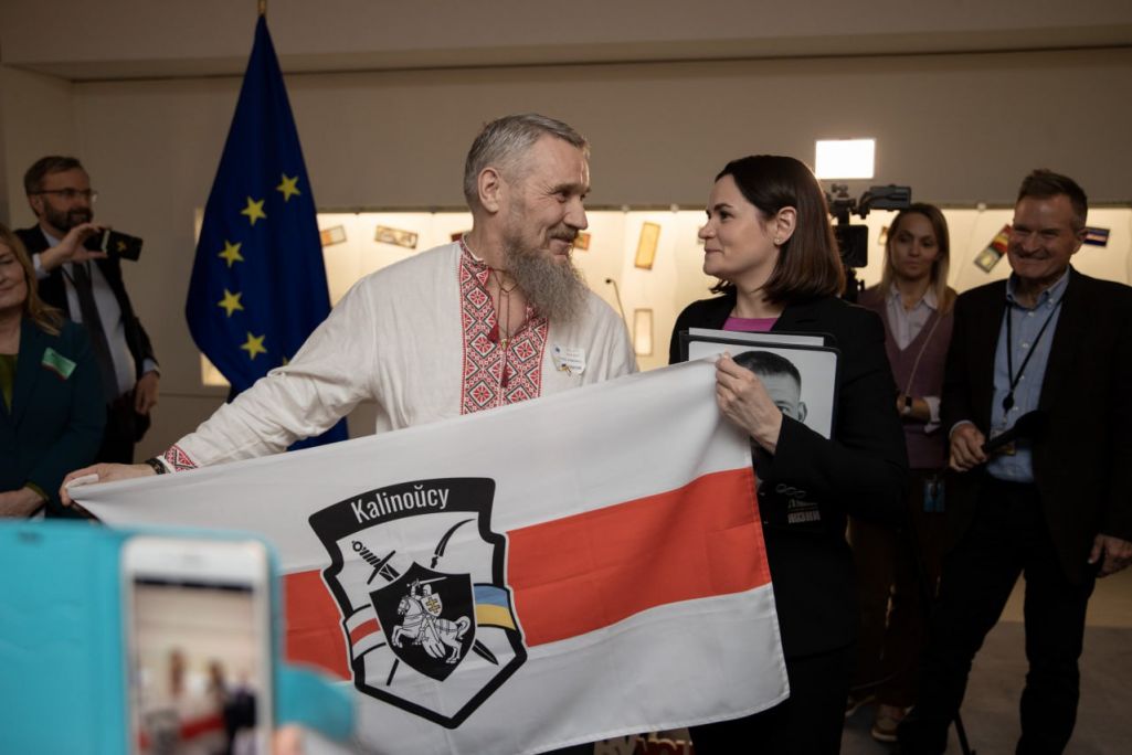 Святлана Ціханоўская на адкрыцці Дня Беларусі ў Еўрапарламенце. (Фота: Светлана Тихановская / Telegram)