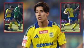 Hide Vitalucci brutalnie sfaulował rywala, chwilę później symulował sugerując, że to rywal go sfaulował, a po kolejnej chwili udawał, że nie wie o chodzi i za co jest ukarany czerwoną kartką. (fot. Getty Images/TVPSPORT.PL) Hide Vitalucci brutalnie sfaulował rywala, chwilę później symulował sugerując, że to rywal go sfaulował, a po kolejnej chwili udawał, że nie wie o chodzi i za co jest ukarany czerwoną kartką. (fot. Getty Images/TVPSPORT.PL)