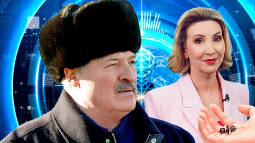 Лукашэнка ў зімовым капелюшы. Калаж: Белсат