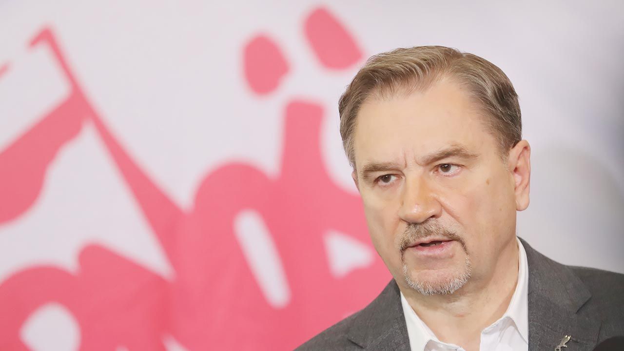 Przewodniczący NSZZ „S” Piotr Duda (fot. PAP/Grzegorz Momot)