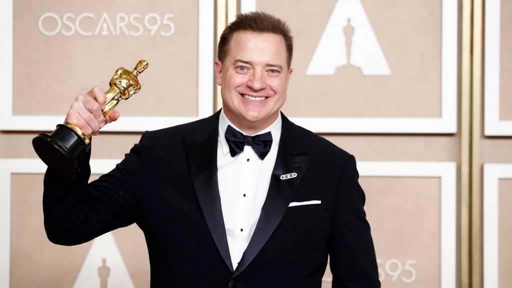 Brendan Fraser, zdobywca nagrody dla najlepszego aktora pierwszoplanowego za rolę w filmie „Wieloryb”. Fot. CAROLINE BREHMAN/PAP