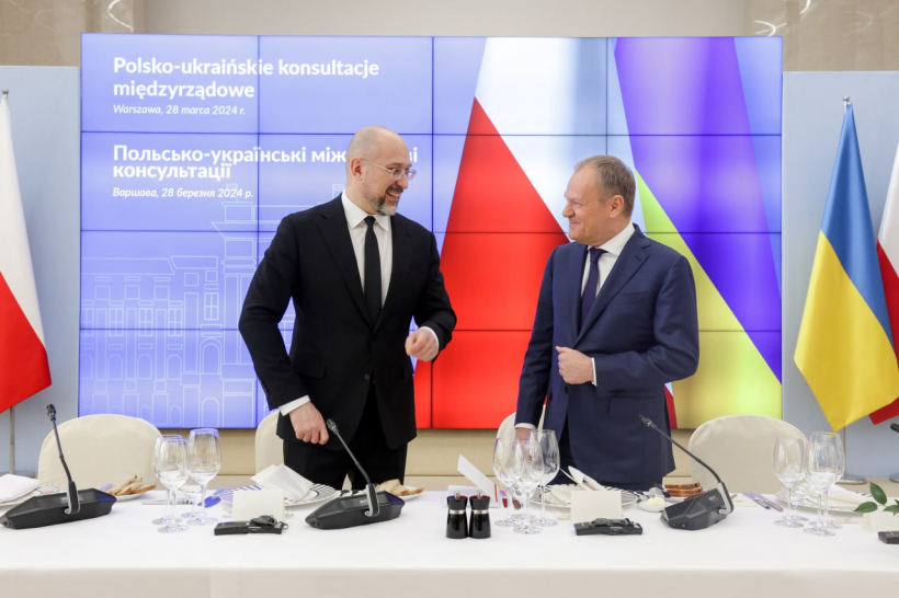 Дзяніс Шмыгаль і Дональд Туск. (Фота: kmu.gov.ua)