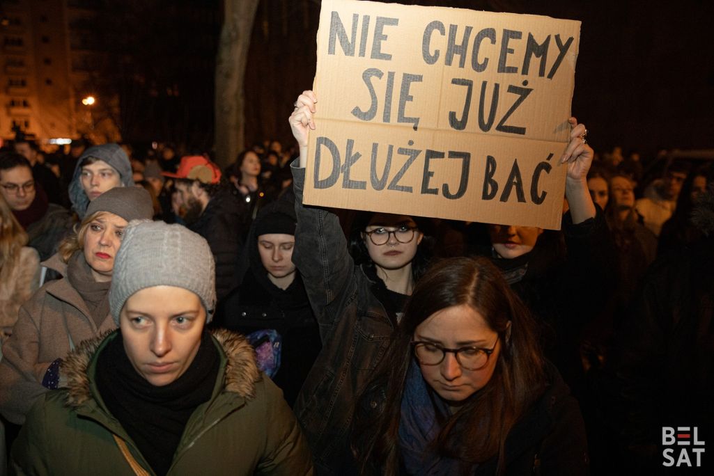 Марш памяці згвалтаванай і забітай беларускі Лізы ў Варшаве. Варшава, Польшча. 6 сакавіка 2024 года. (Фота: Аліса Ганчар / Белсат)