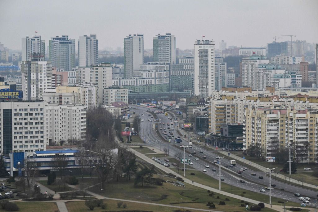 Здымак мае ілюстрацыйны характар. Від з паветра на беларускую сталіцу. Менск, Беларусь. 25 студзеня 2025 года. Фота: Natalia Kolesnkova / AFP / East News
