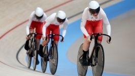 Marlena Karwacka, Urszula Łoś oraz Nikola Sibiak (fot. Getty) Marlena Karwacka, Urszula Łoś oraz Nikola Sibiak zajęły czwarte miejsce w pierwszym dniu drużynowych mistrzostw świata w kolarstwie torowym w chilijskim Santiago. Złoty medal wywalczyły Holenderki (fot. Getty)