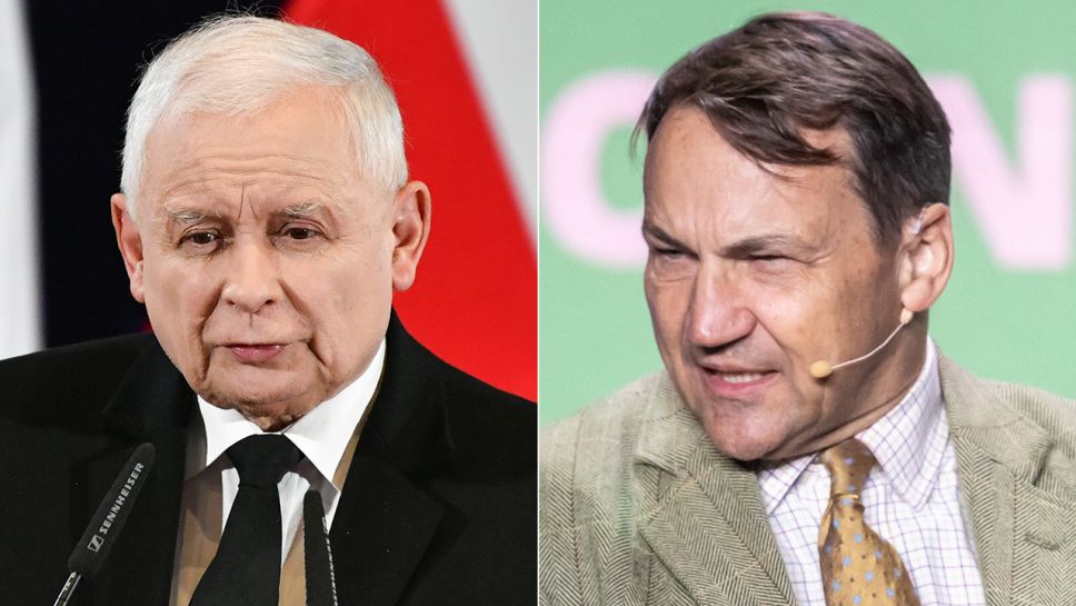 Jarosław Kaczyński i Radosław Sikorski (fot. arch.PAP/Adam Warżawa, PAP/Tytus Żmijewski)