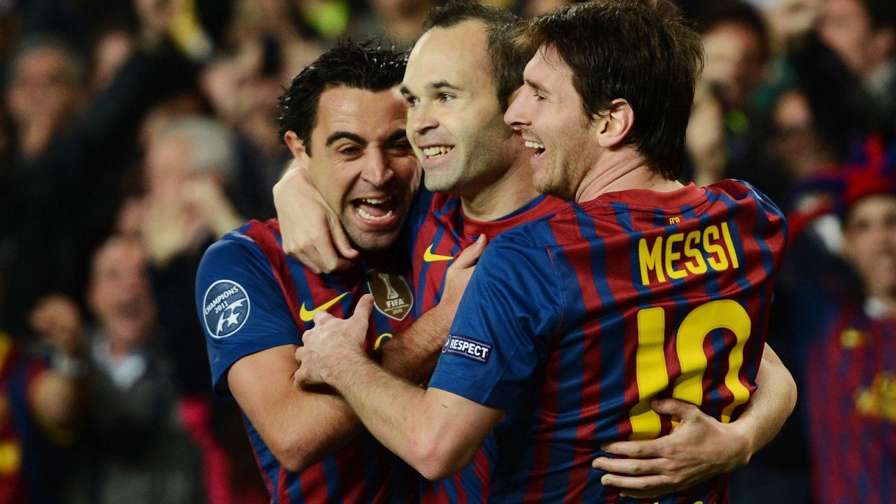 Xavi Hernandez, Andres Iniesta i Leo Messi (fot. Getty Images)