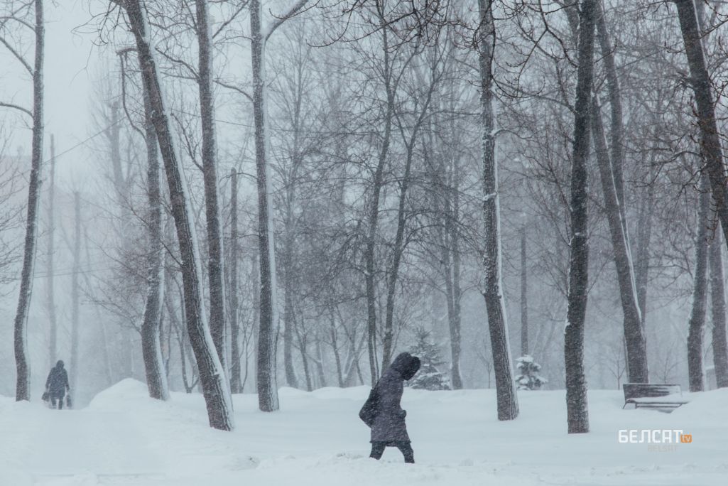 Зіма ў Менску. Здымак мае ілюстрацыйны характар. (Фота: ТК / Белсат)