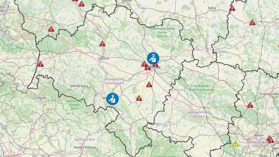Mapa wypadków drogowych ze skutkiem śmiertelnym  (fot. policja.pl)