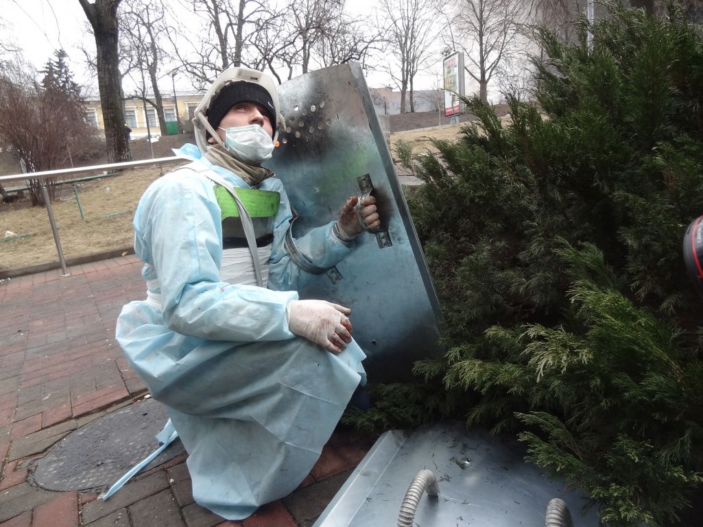Протестующий в центре Киева. 20 февраля 2014 года (Фота: Юрый Мацарскі / «Вот Так»)