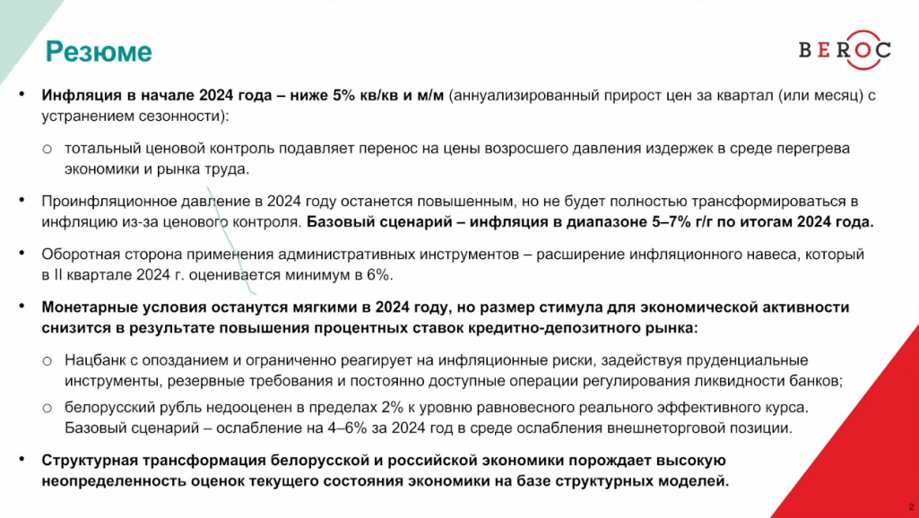 Матэрыялы «Маніторынгу беларускай эканомікі» даследчага цэнтру BEROC. (Крыніца: BEROC)