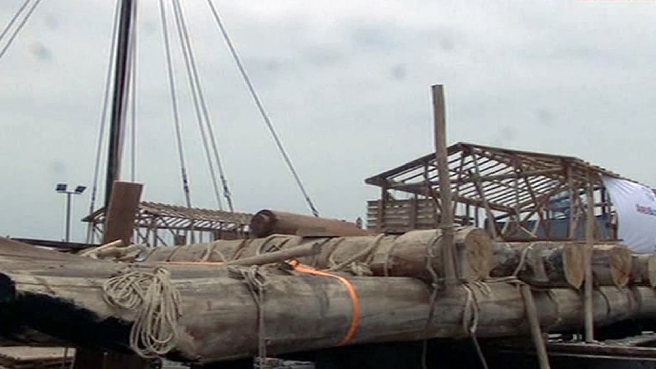 Podróż z Peru do Oceanii ma potrwać około 6 tygodni (fot. TVP Info) Podróż z Peru do Oceanii ma potrwać około 6 tygodni (fot. TVP Info)