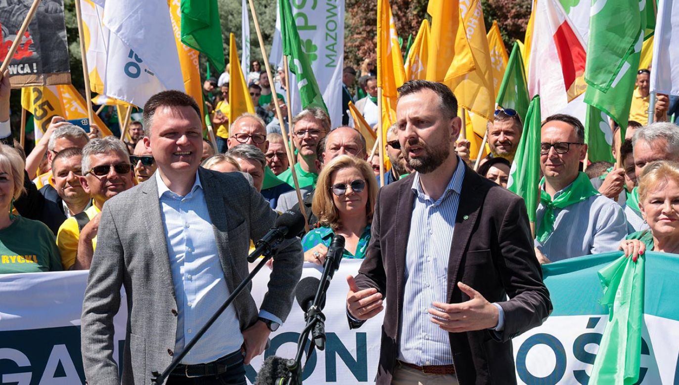 Szymon Hołownia ani Władysław Kosiniak-Kamysz nie pojawili się na marszu obok Donalda Tuska (fot. PAP/Szymon Pulcyn)
