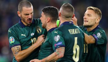 Gwiazdy reprezentacji Włoch: Leonardo Bonucci, Jorginho, Marco Verratti i Ciro Immobile (fot. Getty Images)