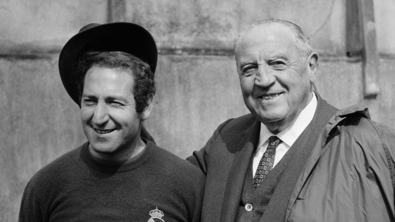 Santiago Bernabeu i kapitan drużyny Paco Gento (fot. Getty Images)