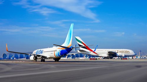 Самалёты ў аэрапорце Дубаю. Фота: Dubai International / Facebook