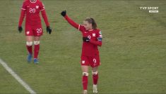 Ewa Pajor otwiera wynik spotkania (fot. TVP SPORT)