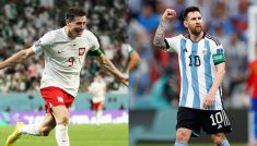 Robert Lewandowski i Leo Messi (fot. Getty)