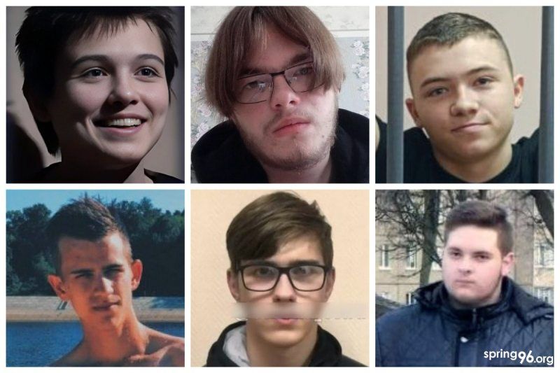 Палітвязні, якія трапілі за кратамі няпоўнагадовымі. (Калаж: spring96.org)