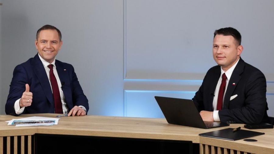 Poland’s right-wing presidential candidate Karol Nawrocki and far-right leader Sławomir Mentzen. Photo: Karol Nawrocki’s X account 