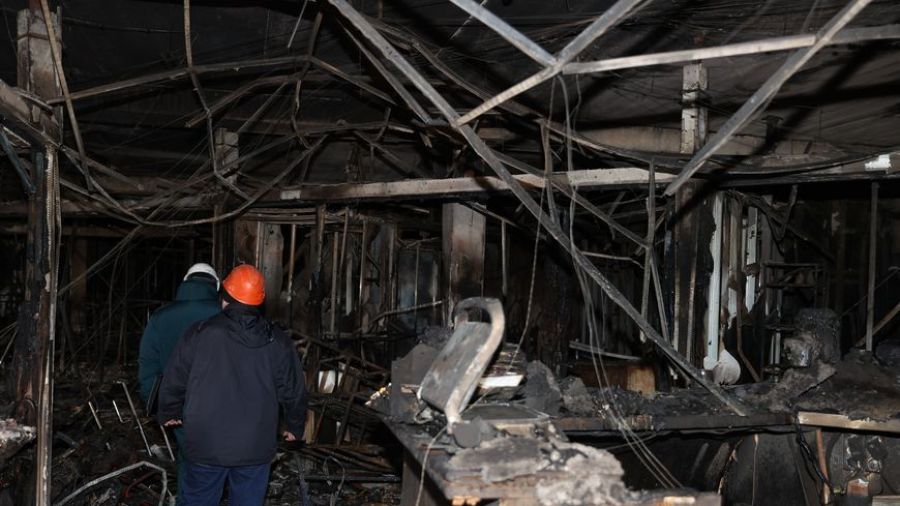 Наступствы пажару ў гандлёвым цэнтры «Беларусь» у Віцебску. 14 снежня 2024 года. Фота: belta.by