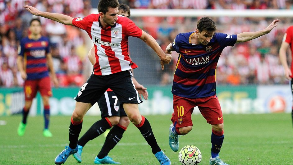 Aymeric Laporte (L) i Leo Messi (fot. Getty) Aymeric Laporte (L) i Leo Messi (fot. Getty)