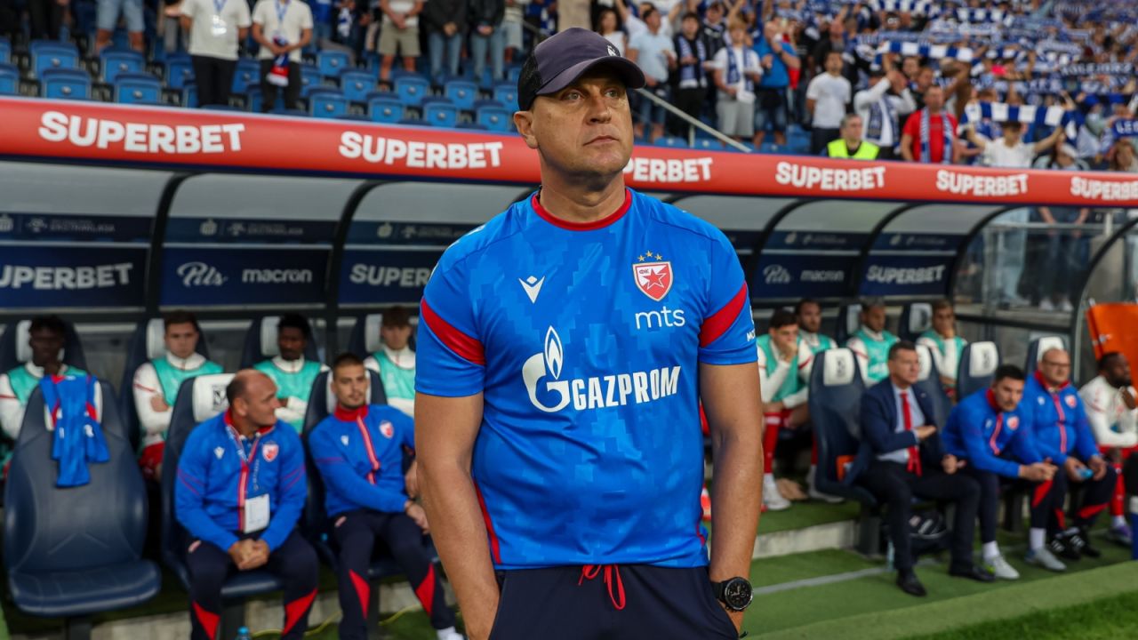 Vladan Milojević, trener Crvenej zvezdy Belgrad (fot. PAP).