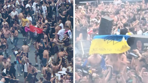 Dwie flagi na koncercie Maksa Korża, które wywołały medialna burzę. Zdj. sieci społ.