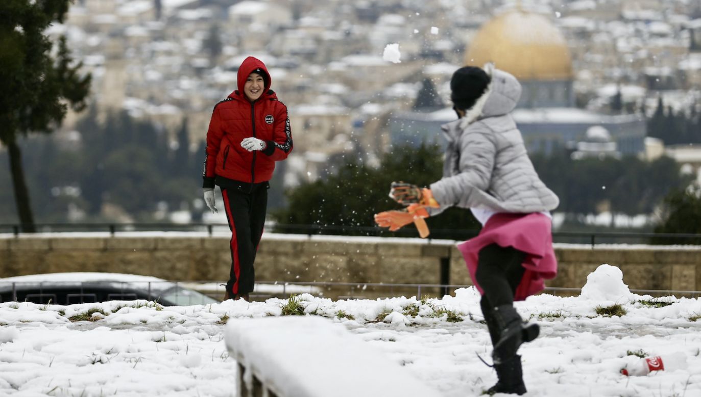 Śnieg dotrze do Jerozolimy (fot. Mostafa Alkharouf/Anadolu/Getty Images)