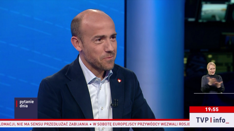 Borys Budka w „Pytaniu dnia” (fot. TVP Info)