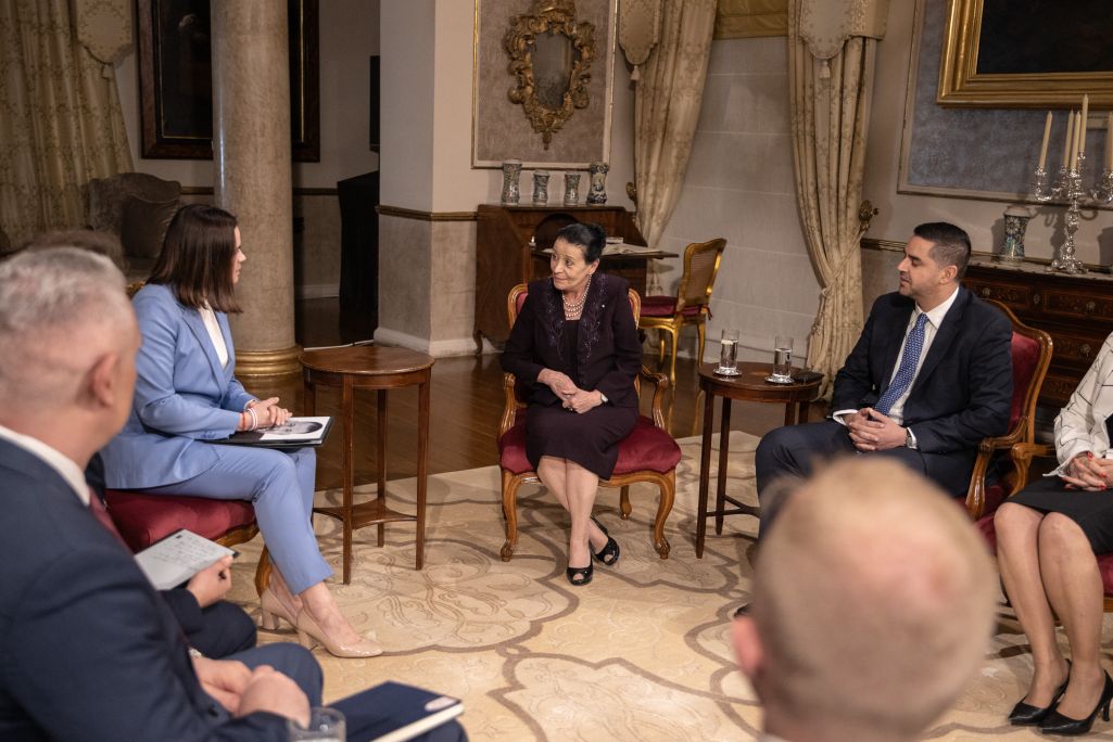 Святлана Ціханоўская і прэзідэнтка Мальты Мір’ям Спітэра Дэбона. (Фота: Офіс Святланы Ціханоўская)
