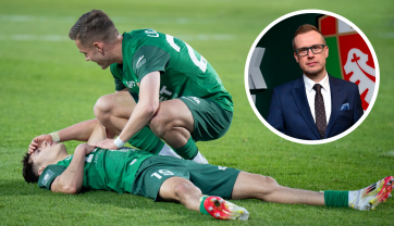 Piłkarze Śląska Wrocław i prezes Michał Mazur (fot. Getty Images/Śląsk Wrocław)