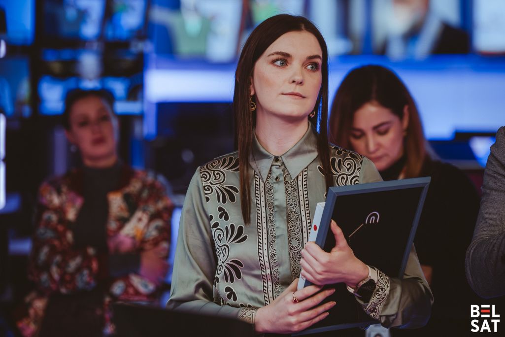 Журналістка і вядоўца TikTok расейскамоўнай рэдакцыі «Вот Так» Ала Пірумава на ўручэнні ўзнагародаў аўтарам, журналістам і партнёрам з нагоды 17-х народзінаў «Белсату». Варшава, Польшча. 9 снежня 2024 года. Фота: Белсат