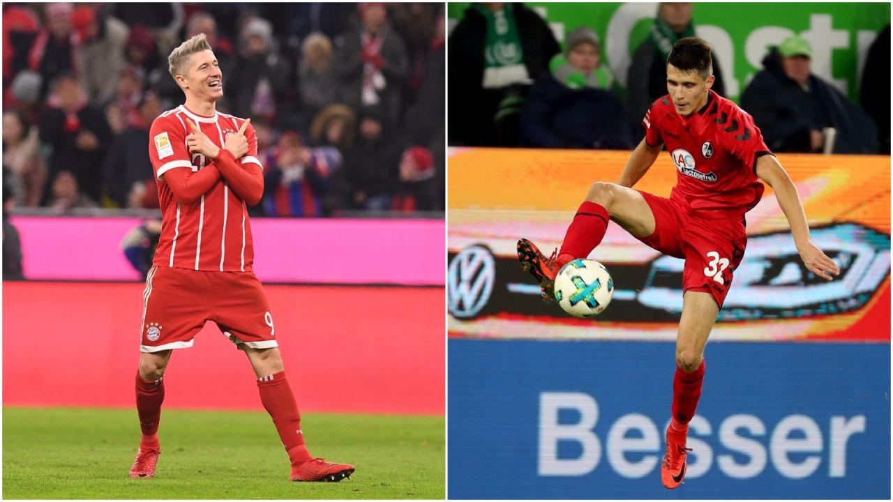 Robert Lewandowski i Bartosz Kapustka (fot. Getty Images/PAP)