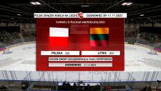 Polska – Litwa. Hokej na lodzie, Turniej Niepodległości, Sosnowiec (fot. TVP SPORT)
