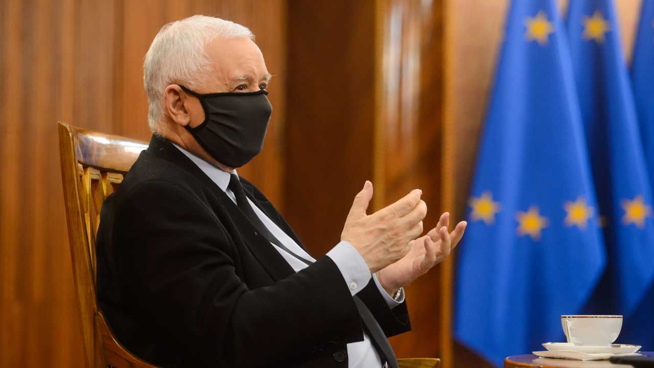 Jarosław Kaczyński o przyszłości Unii Europejskiej (fot. Gazeta Polska/ Zbyszek Kaczmarek via FORUM) Jarosław Kaczyński o przyszłości Unii Europejskiej (fot. Gazeta Polska/ Zbyszek Kaczmarek via FORUM)