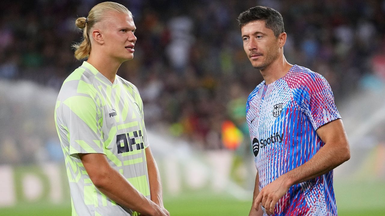 Erling Haaland i Robert Lewandowski (fot. Getty)
