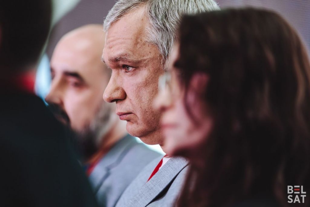 Намеснік кіраўніцы Аб’яднанага пераходнага кабінету і лідар Народнага антыкрызіснага ўпраўлення Павел Латушка на Вялікай палітычнай канферэнцыі, прысвечанай выбарам у Каардынацыйную раду ІІІ склікання. Варшава, Польшча. 19 траўня 2024 года. Фота: Белсат